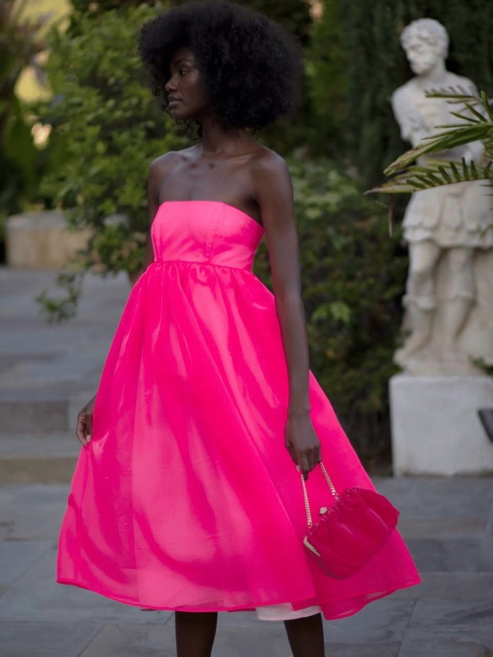 Maison amory x Anthropologie Strapless Pink Chiffon Party Dress nwt